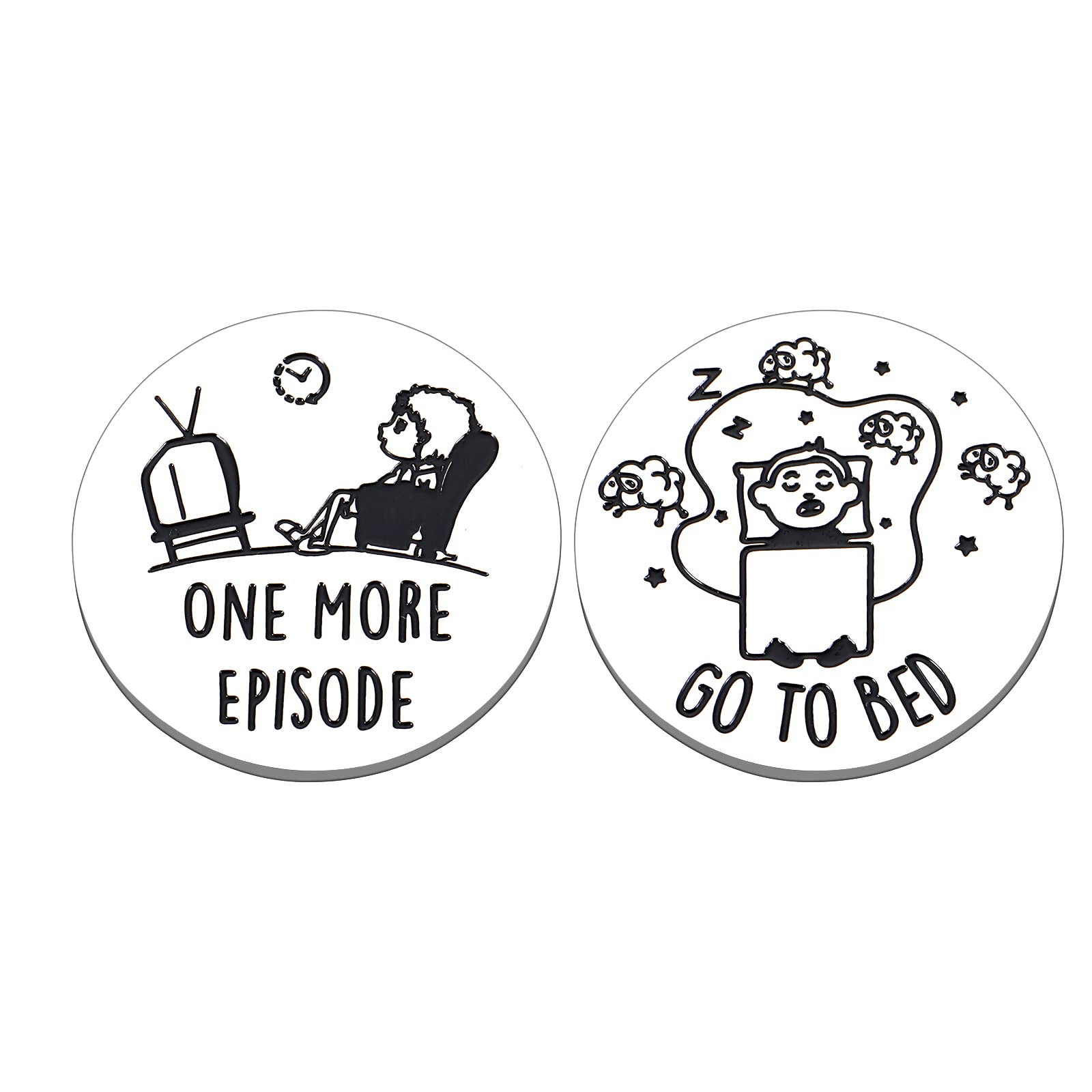 Birthday Gift for Friends Son Daughter Gifts from Mom Dad Funny Decision Maker Double Sided One More Episode Coin Valentines Easter Basket Stuffers for Teen Girl Boy