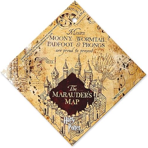 Harry Potter - Mapa del merodeador - I Solemnly Swear - Mischief Managed - Impresiones Starfire de 3.5 pulgadas, accesorio de vidrio colgante |
