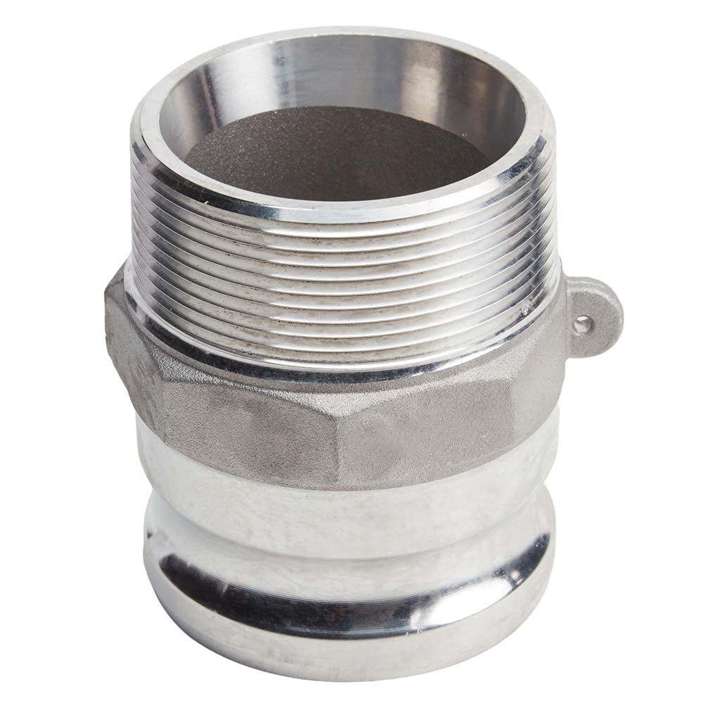 3" x 3" Aluminum Camlock Fitting - Hose Coupler - Type F Male Cam Lock Hose Adapter - Male Threaded NPT Cam & Groove