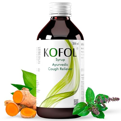Kofol Ayurvedic Cough Syrup | Relief from Dry & Wet Cough | Non-Drowsy, Non-Alcoholic Ayurvedic Cough Syrup for All Ages | Soothes Sore Throat & Reduces Cough – 200 ml (Pack of 1)