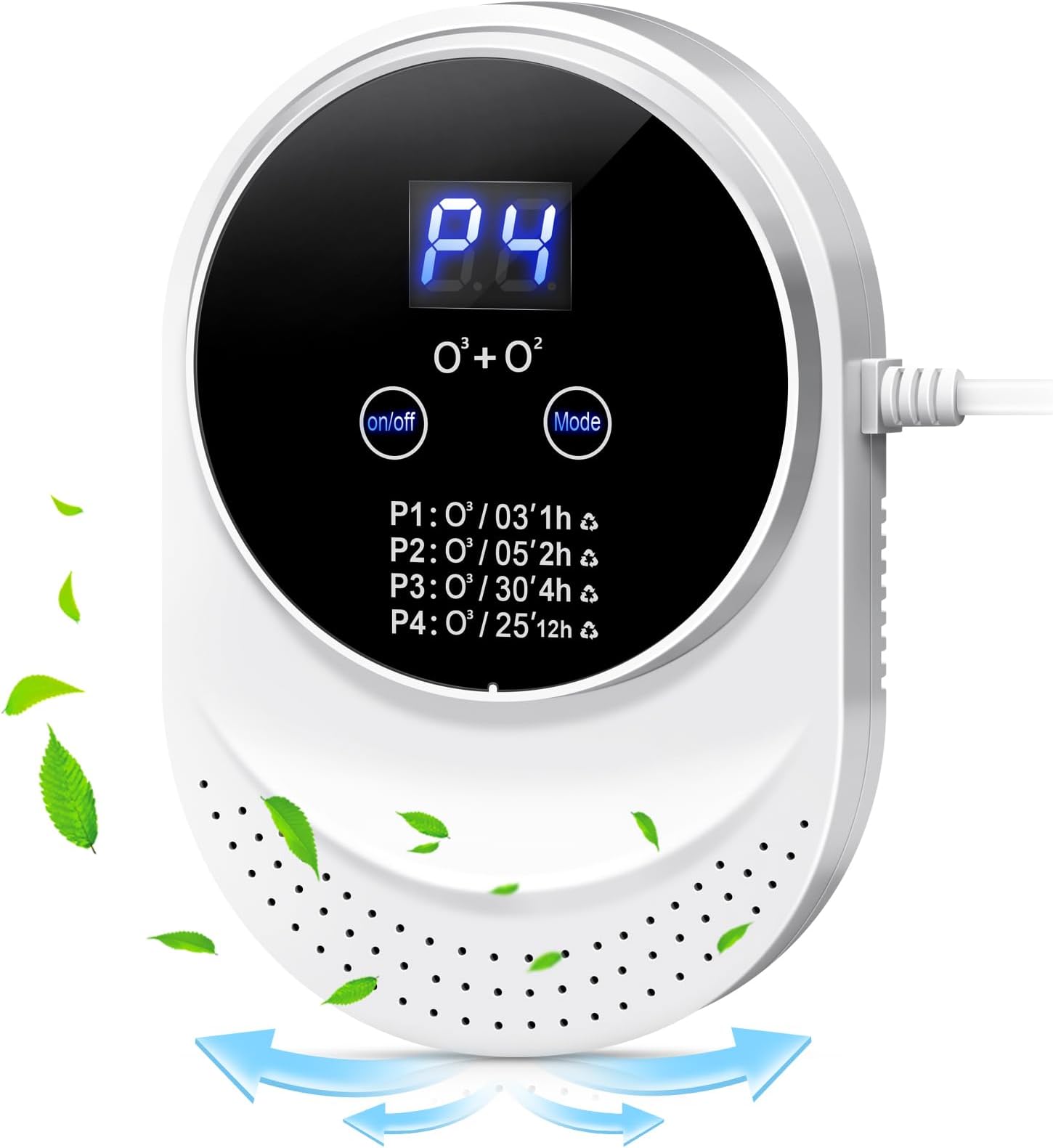 Ozone Generator, Air Purifier for Home Bedroom, Negative Ion Generator 300mg/h Ozone Machine Odor Removal for Home, Pets, Portable Ozone Generator Suitable for Toilets, Living Room, Pet Room, Kitchen