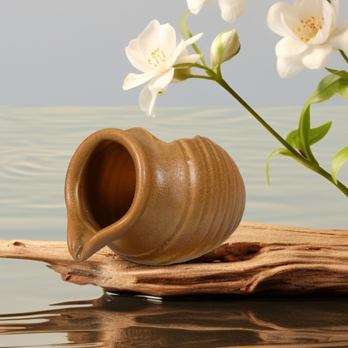 Fontana da Giardino in Ceramica Cascata Decorativa, Vaso per Circolazione Acqua, Multiuso per Acquario e Decorazione Esterna in Stile Classico