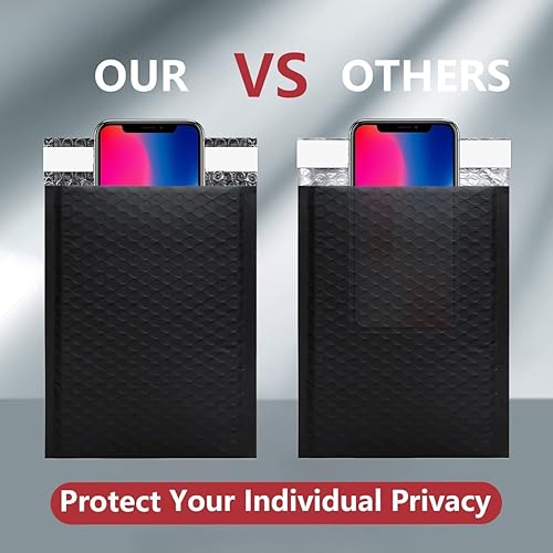 Miniatura 3 de iMailer - 35 sobres de burbujas de 8.5 x 12 pulgadas, sobres acolchados negros con tira adhesiva autosellada