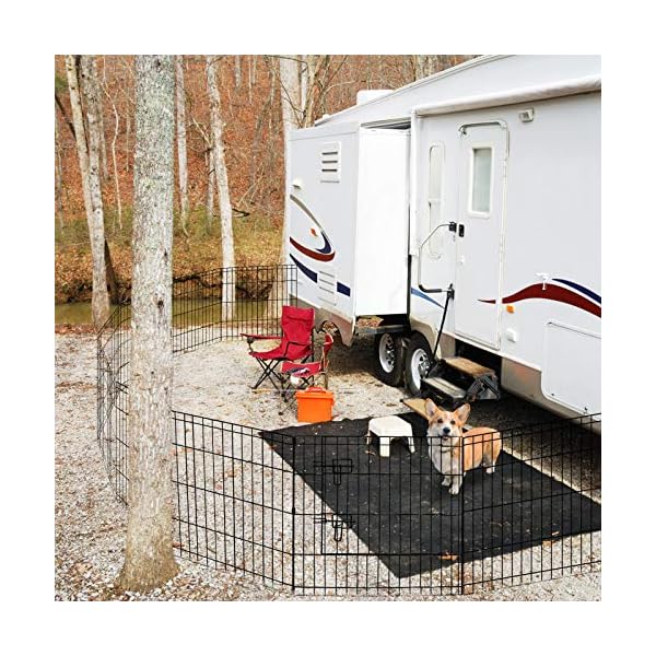 Pet-Dog-Playpen-Foldable-Puppy-Exercise-Pen-Metal-Portable-Yard-Fence-for-Small-Dog-Travel-Camping-8-Panel-24-24-24x24 Foldable Puppy Exercise Pen