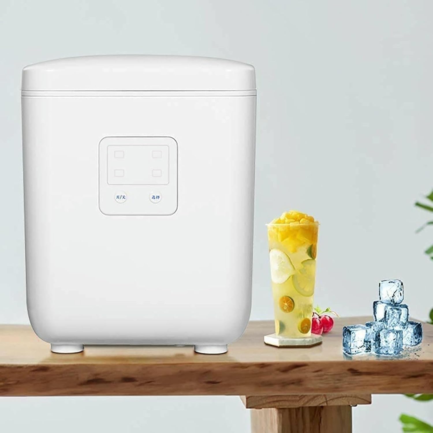 Ice Maker Countertop Machine, 9 Bullet Ice Cubes Ready in 6 Mins, Self-Cleaning Function, Electric Stainless Steel Ice Maker with Ice Scoop, Basket