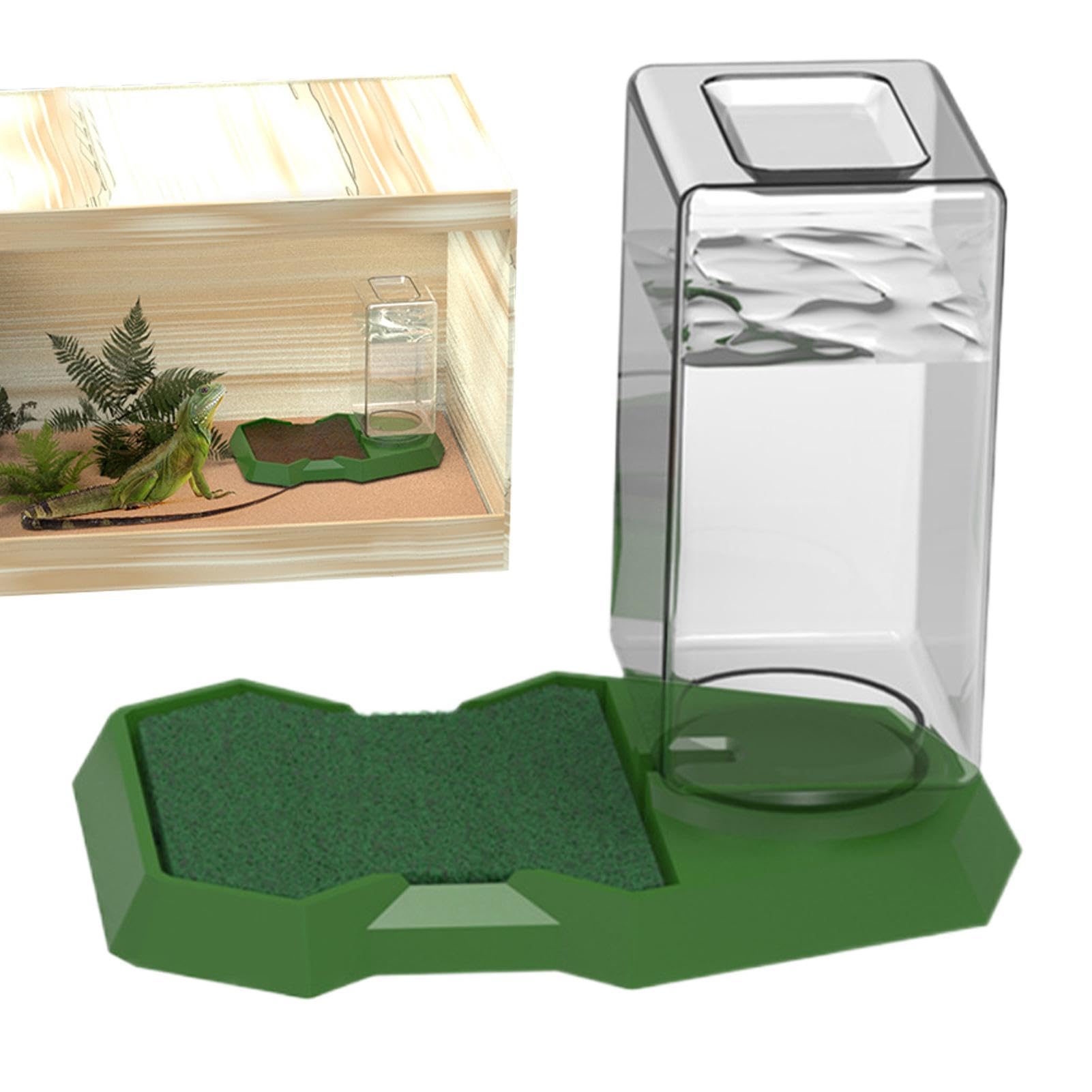 scyca Reptile Water Feeder - Reptile Automatic Water Dispenser Waterer,Anti-slip Large Capacity Tortoise Water Bowl Feeding Dish For Terrarium Tank, Turtle