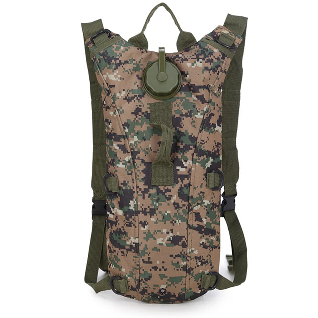 Tactical 3L Bladder Water Bag Camel Backpack for Hiking Outdoor Camping Military Portable Hydration Packs Hiking Pouch Water Bag (Jungle Digital)