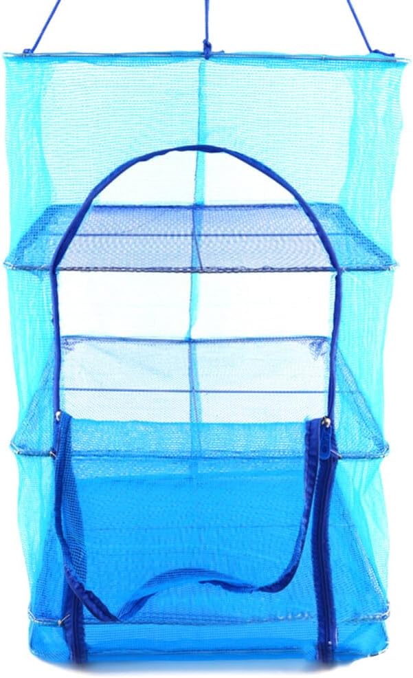 Hanging Fish Drying Net Mesh Drying Rack Folding Basket Food Fly Protector