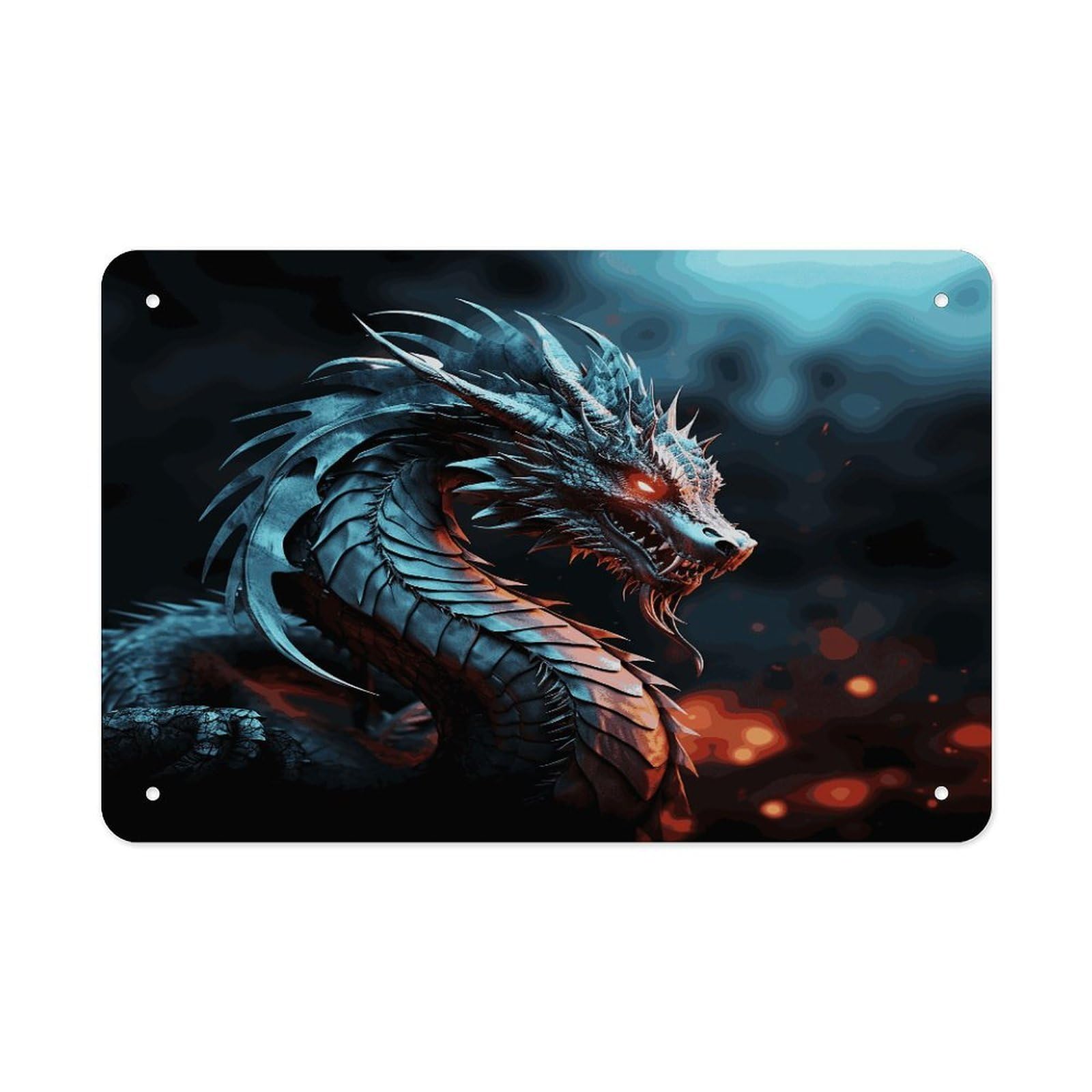 Fodpand Style Dragon Wall Art Metal Signs Tin Sign