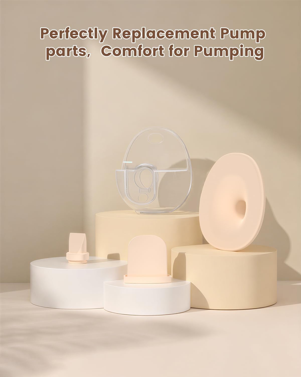2 Sets Breast Pump Part Kits with 24mm Non-Heated Flange Compatible with eufy S1 Pro/S1/E20, Not for E20 Model, Fit for eufy Breast Pump Replacement Parts, Diaphragms, Valve, Collector, Flange