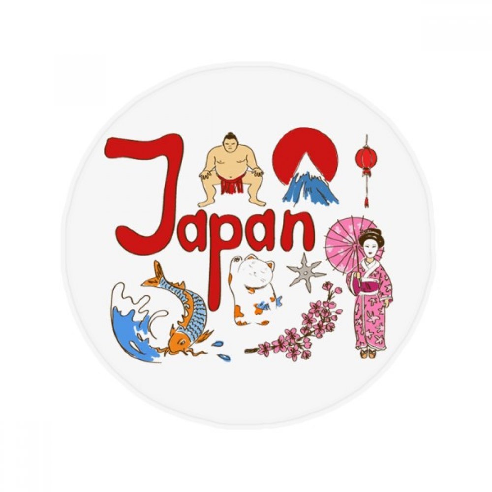 Tapis rond motif Japon 80cm, idée cadeau originale pour passionnés et propriétaires d'animaux