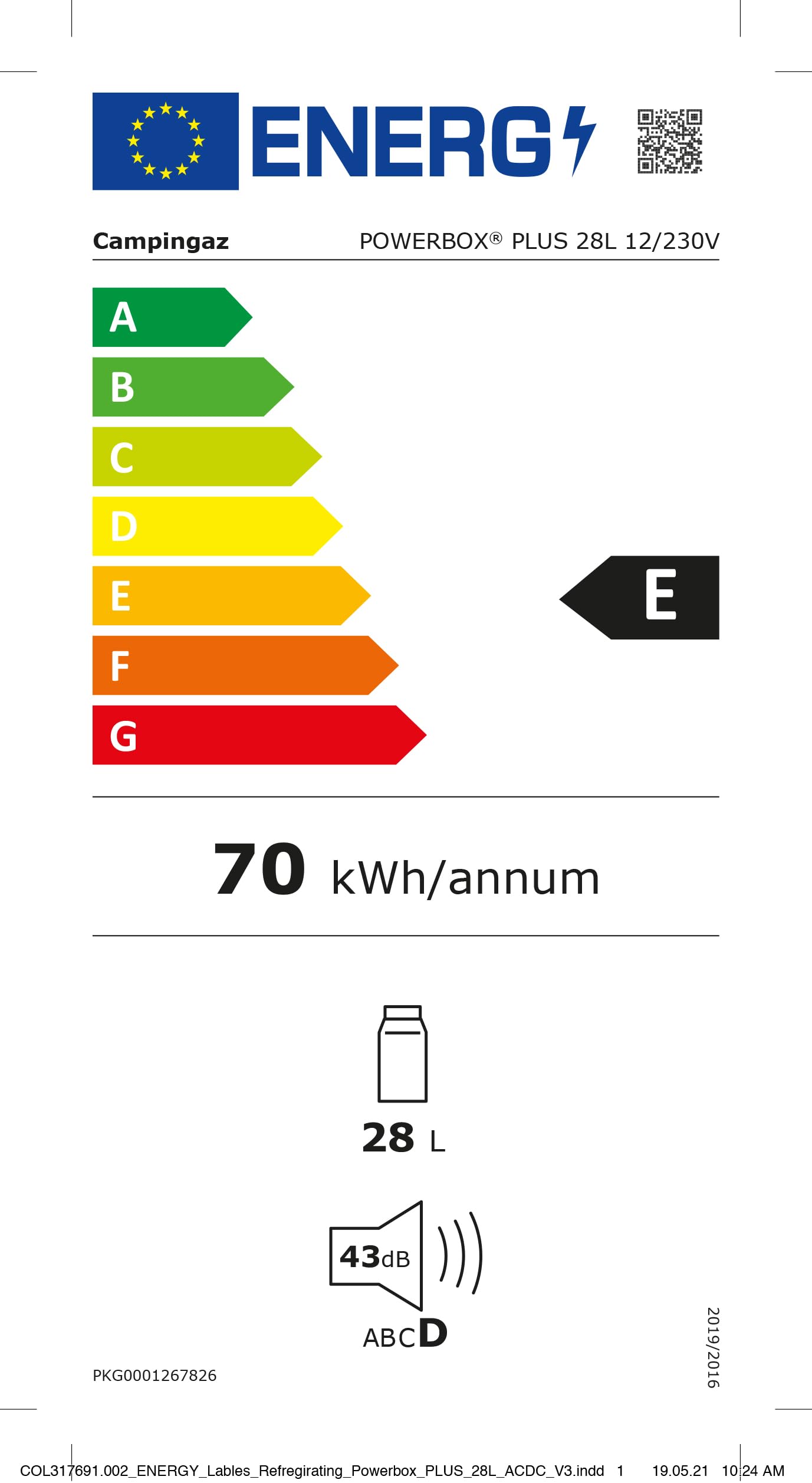 Campingaz Powerbox Plus 28L, elettrico, connessione 12V, spazio per 8 bottiglie da 1,5 L, frigobar elettrico, thermobox per auto e campeggio, con monitor della batteria, 24 litri