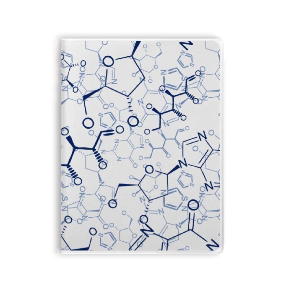Cuaderno molecular azul con cubierta de goma de 100 páginas para notas de química
