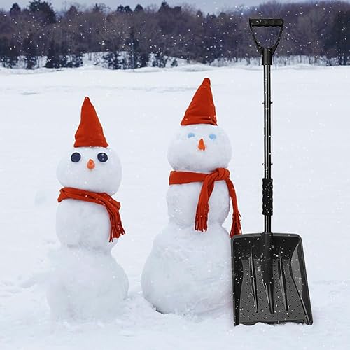 Miniatura 5 de Pala de nieve para automóvil, pala de nieve ergonómica con mango de aluminio resistente para quitar la nieve, portátil y útil para automóviles,