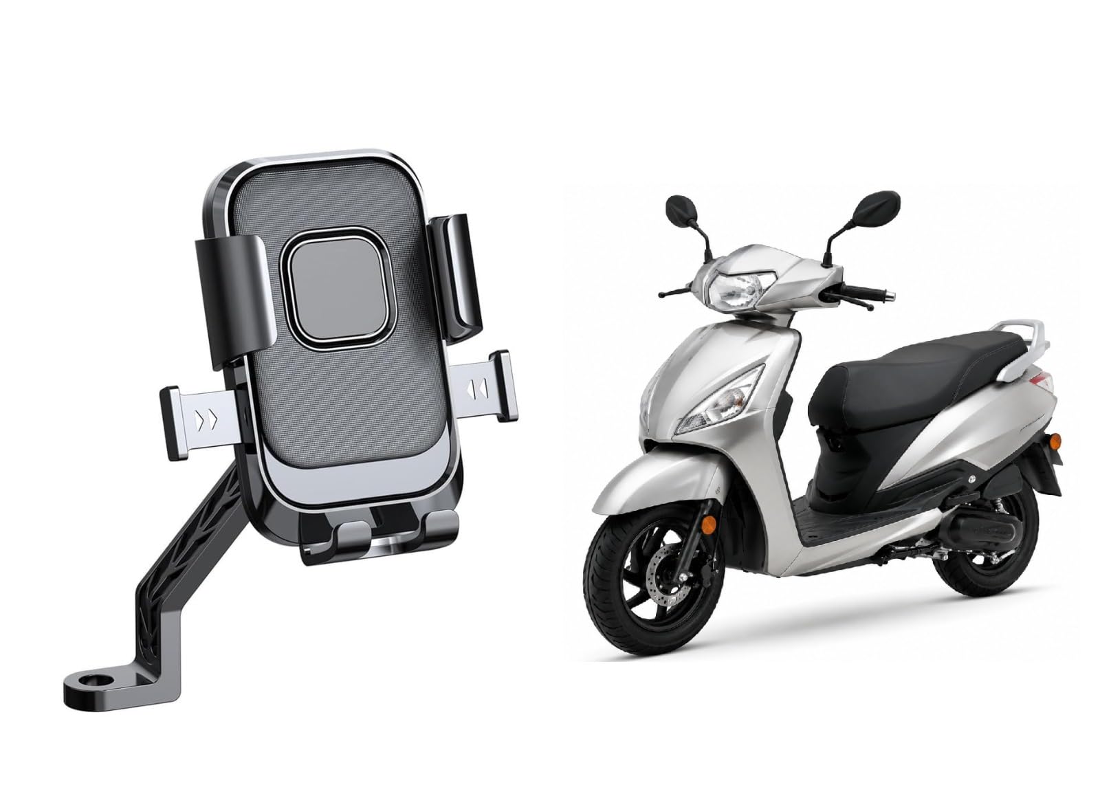 XY-089 Universal Scotty Bike Mobile Holder, 360° Rotating One-Touch Lock Phone Mount for Motorcycle, Scooter & Bicycle, Shockproof Anti-Slip Handlebar Stand, Universal Smartphones-image-48