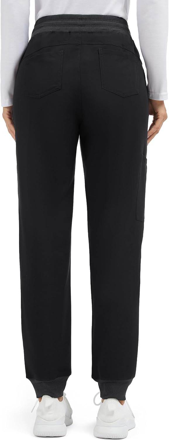 SEVEGO Tall Women's Scrub Pants 32/34/36 Long Inseam Yoga Jogger with 5 Pockets Drawstring Elastic Waistband - Image 2