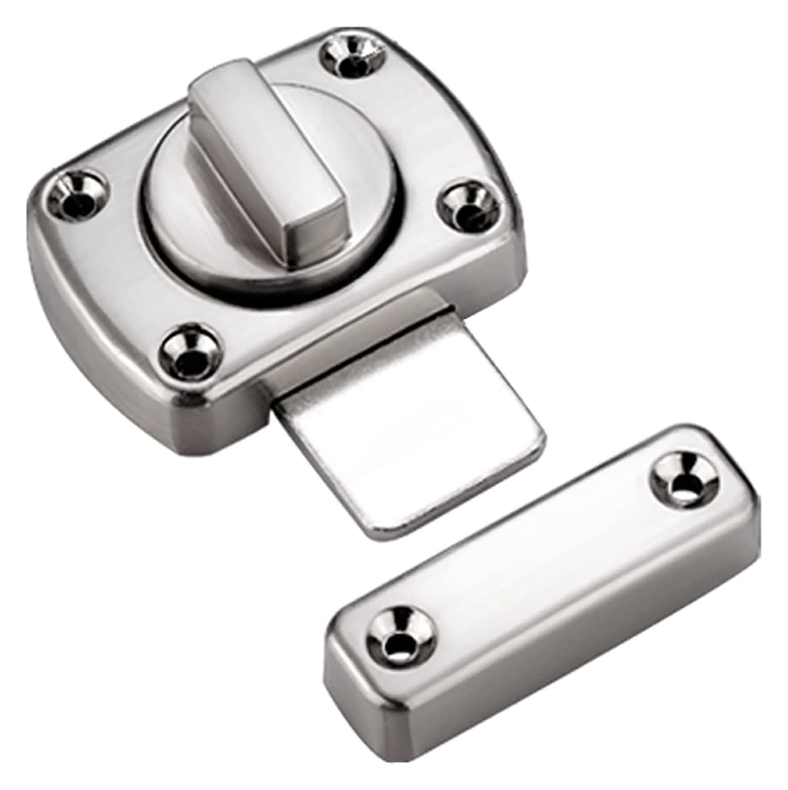 Door Latch， Zinc Alloy Barrel Bolt Door Latch Lock Security Multicolor for Doors Cabinets Windows(Silver)