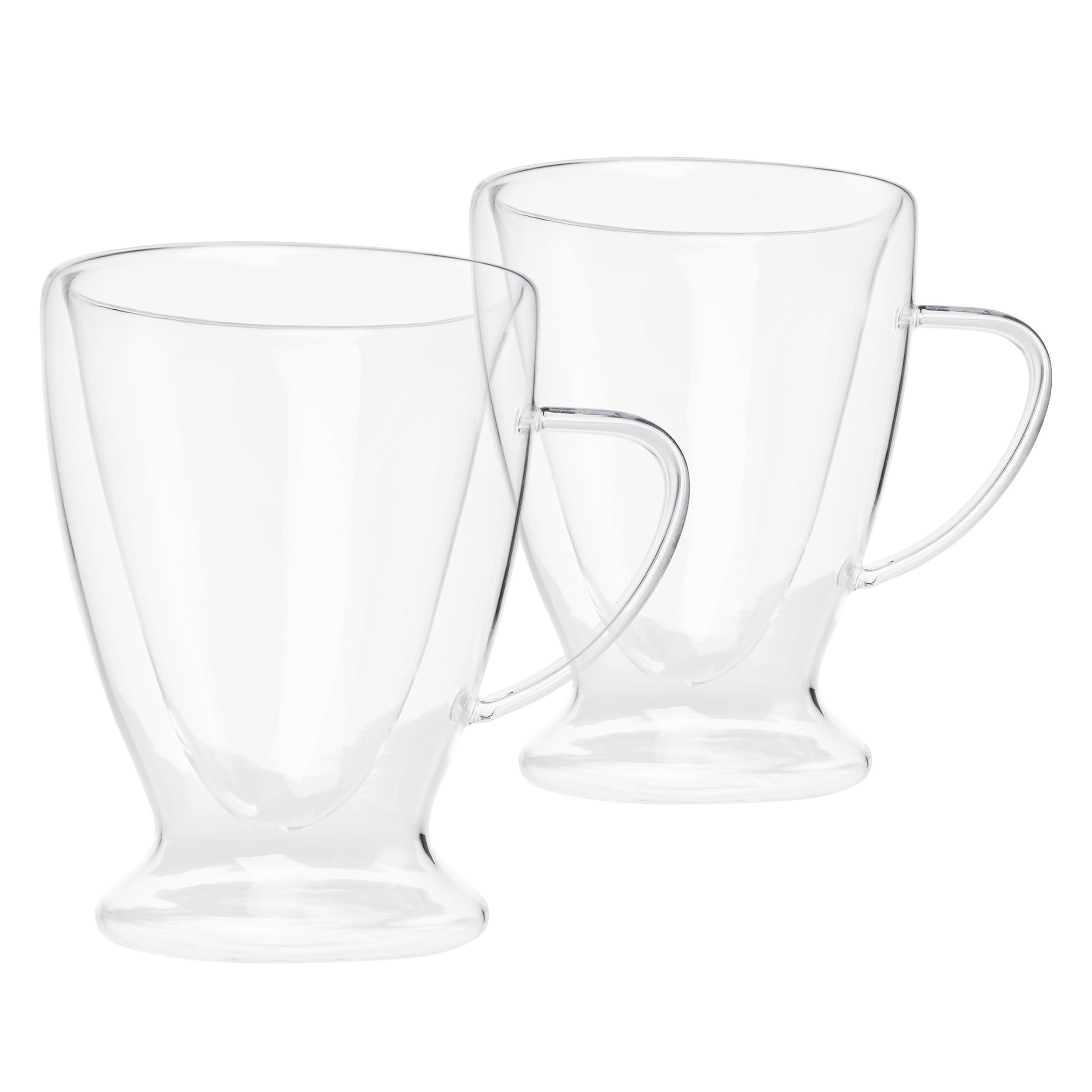 Sister.ly Drinkware Clear Double Wall Glass Coffee Mugs – Set of 2, 12oz – Insulated Glass Cups for Hot & Cold Drinks