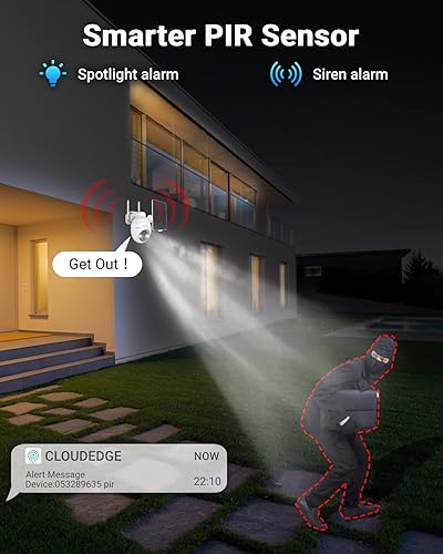 Miniatura 4 de HXVIEW Cámara solar de seguridad de 360  PTZ al aire libre, cámara de seguridad WiFi 2K inalámbrica para exteriores, cámara WiFi al aire libre