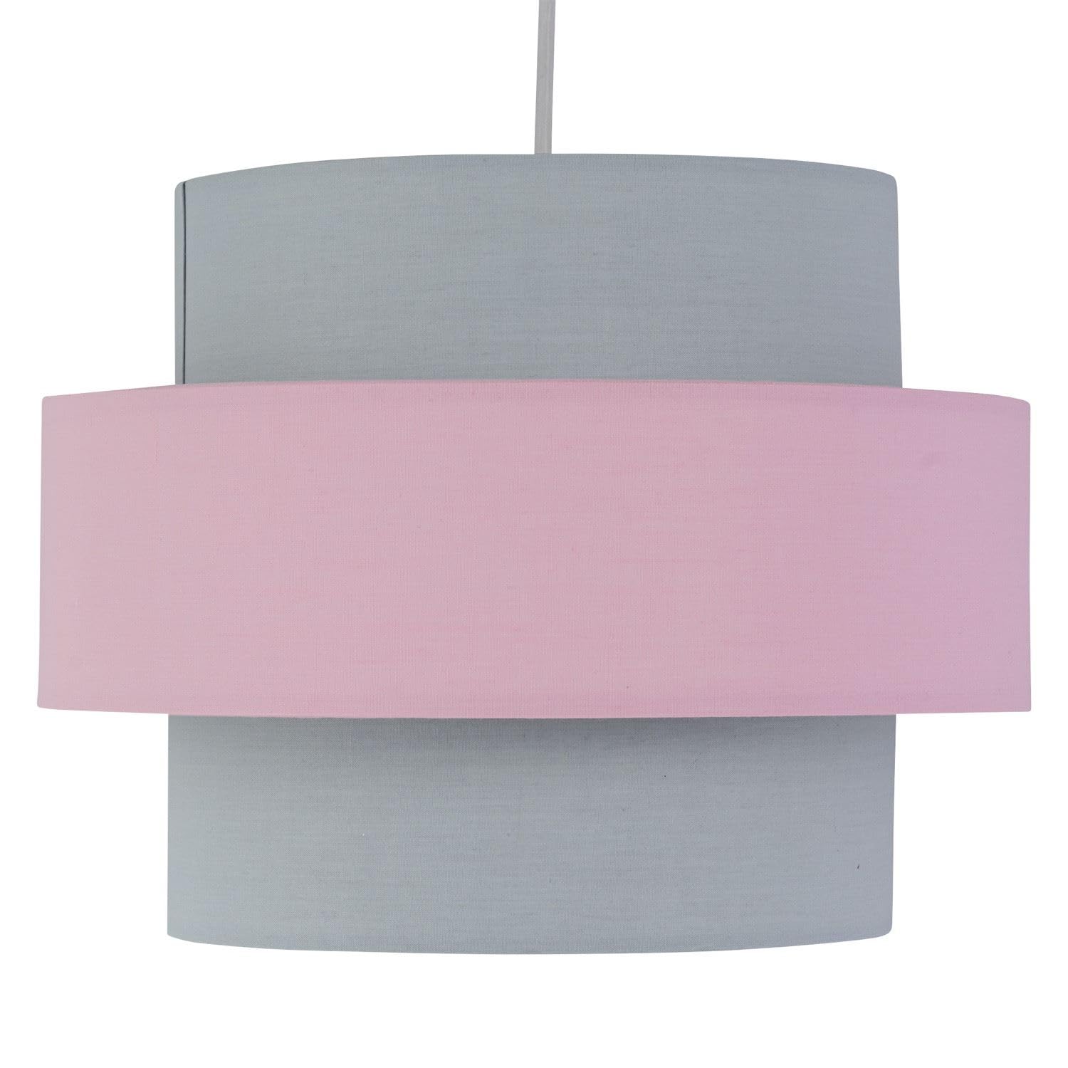 Easy Fit Light Shade Pink and Grey Design 2 Tier Ceiling Lighting Pendant