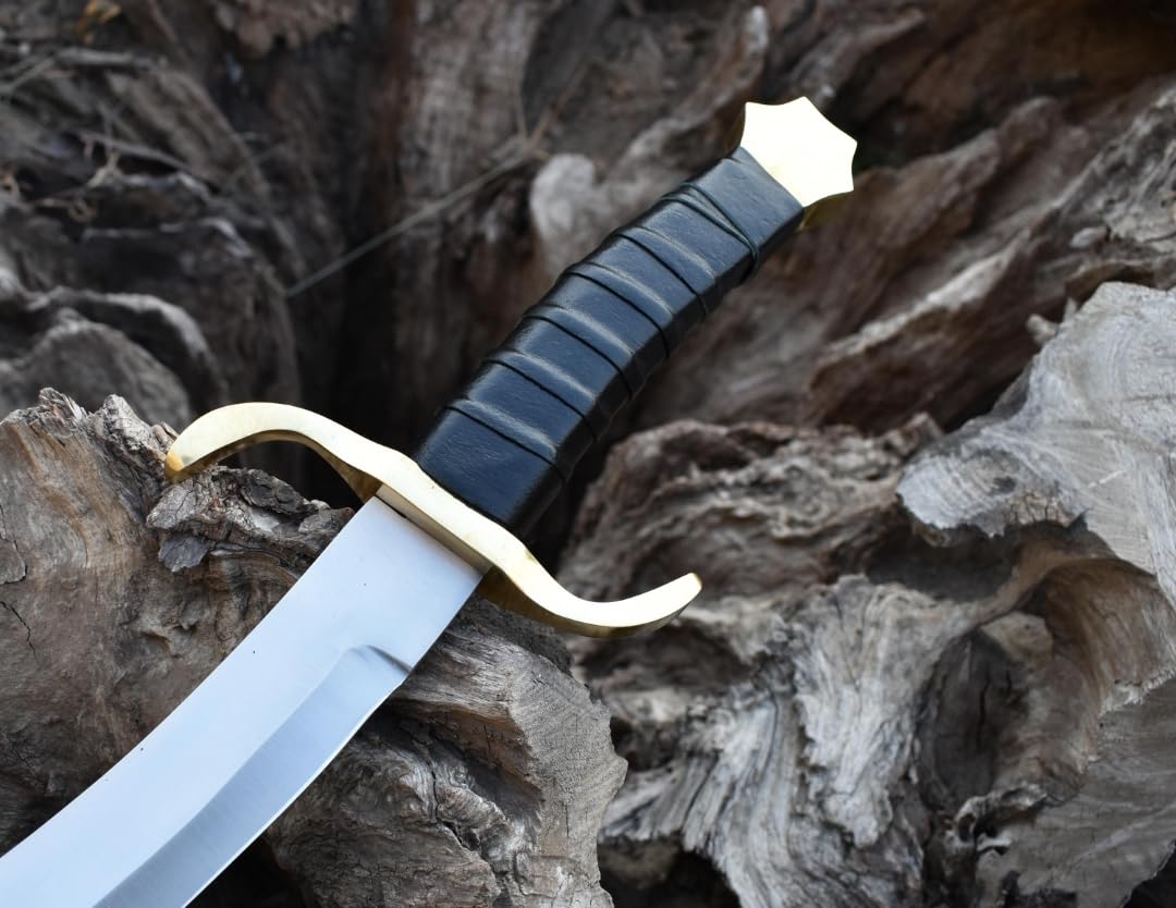 Empire - 32 Inch Long Handmade J2 Steel Great Sword with Sheath - Leather Grip Hunting Sword Survival Sword Sharp Edge - Greek Medieval Sword Best Gift for Him - Birthday Gift