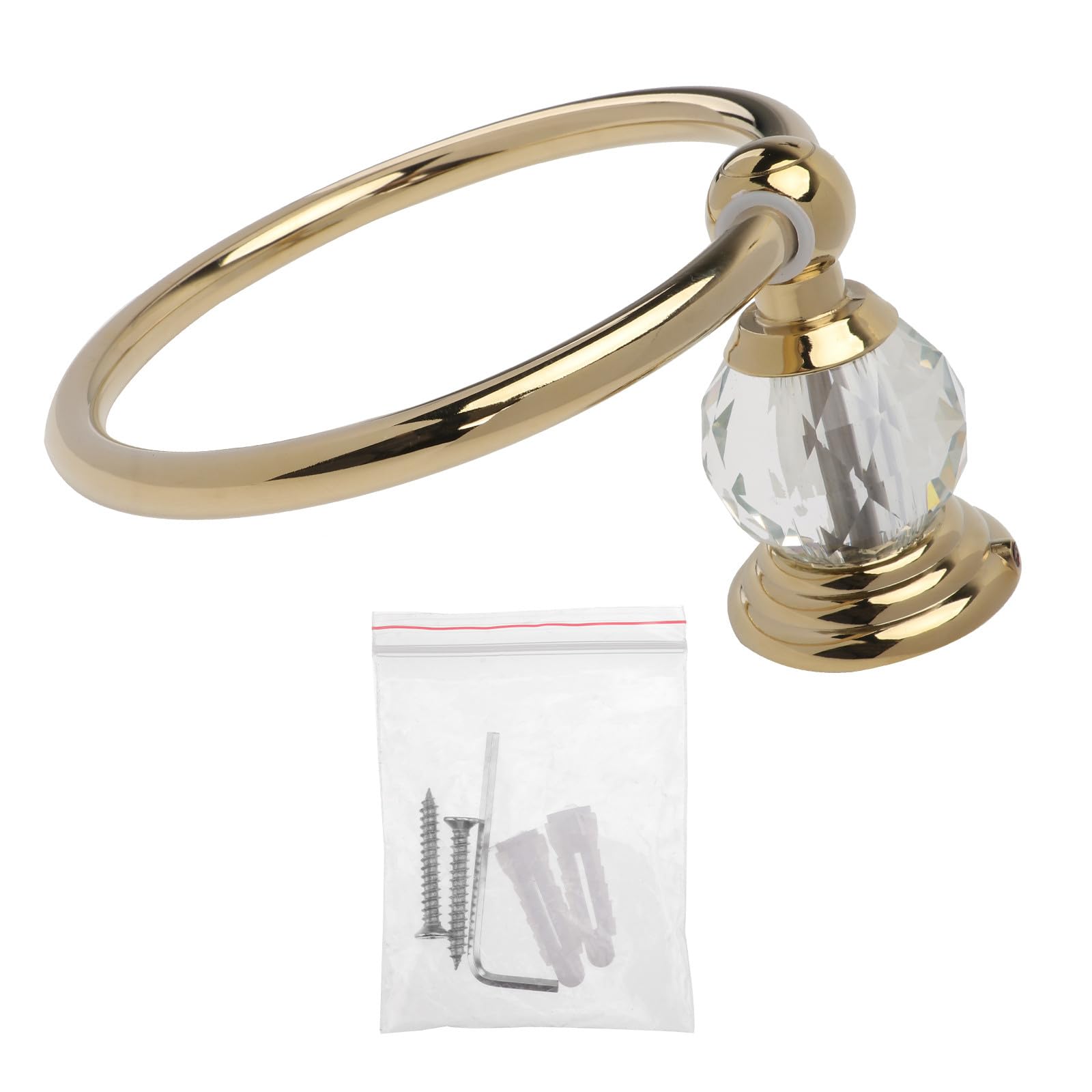 Portasciugamani Anello Dorato in Acciaio Inox Resistente alla Corrosione, Gancio Portasciugamani Rotondo da Bagno Design Chiusura Sicuro, per Bagno, Cucina e Camera da Letto