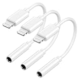 &lbrack;Apple MFi Certified&rsqb; Apple Lightning to 3&period;5 mm Headphone Jack Adapter&comma; 3 Pack iPhone to 3&period;5mm Aux Audio Cable Adapter Converter Cable Dongle Compatible for iPhone 14 13 12 11 Pro Max XS XR X 8 7 iPad