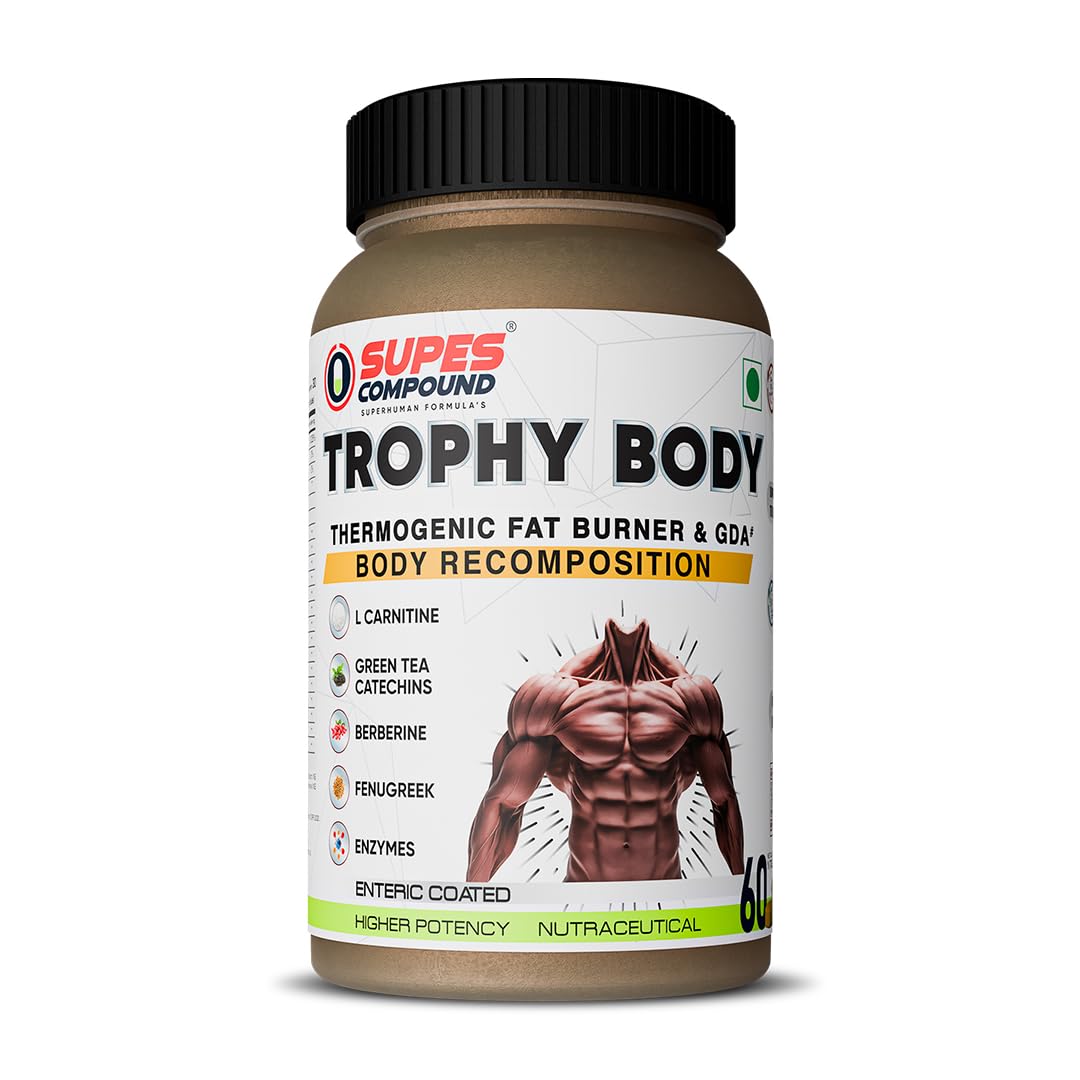 TROPHY BODY | GDA & Metabolism Support | L-Carnitine, Green Tea Extract, Berberine, Garcinia & Digestive Enzymes | Supports Energy, Body Recomposition & Fat Mobilisation | 60 Tablets-picture-24