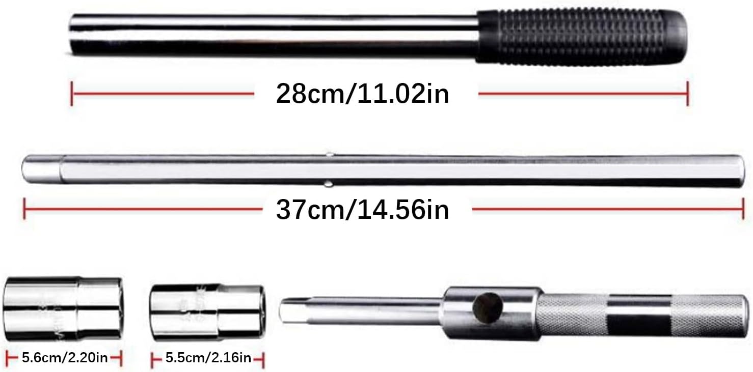 Lugs Wrench Extended Tire Wrench Set with 17-23Mm Socket Lugs Nut Removal Tool for Car and Truck Maintenance