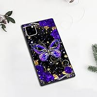 Vista 2 de Funda cuadrada de lujo para 12 Pro Max, funda de rosa mariposa morada compatible con iPhone 12 Pro Max, elegante funda de protección suave contra