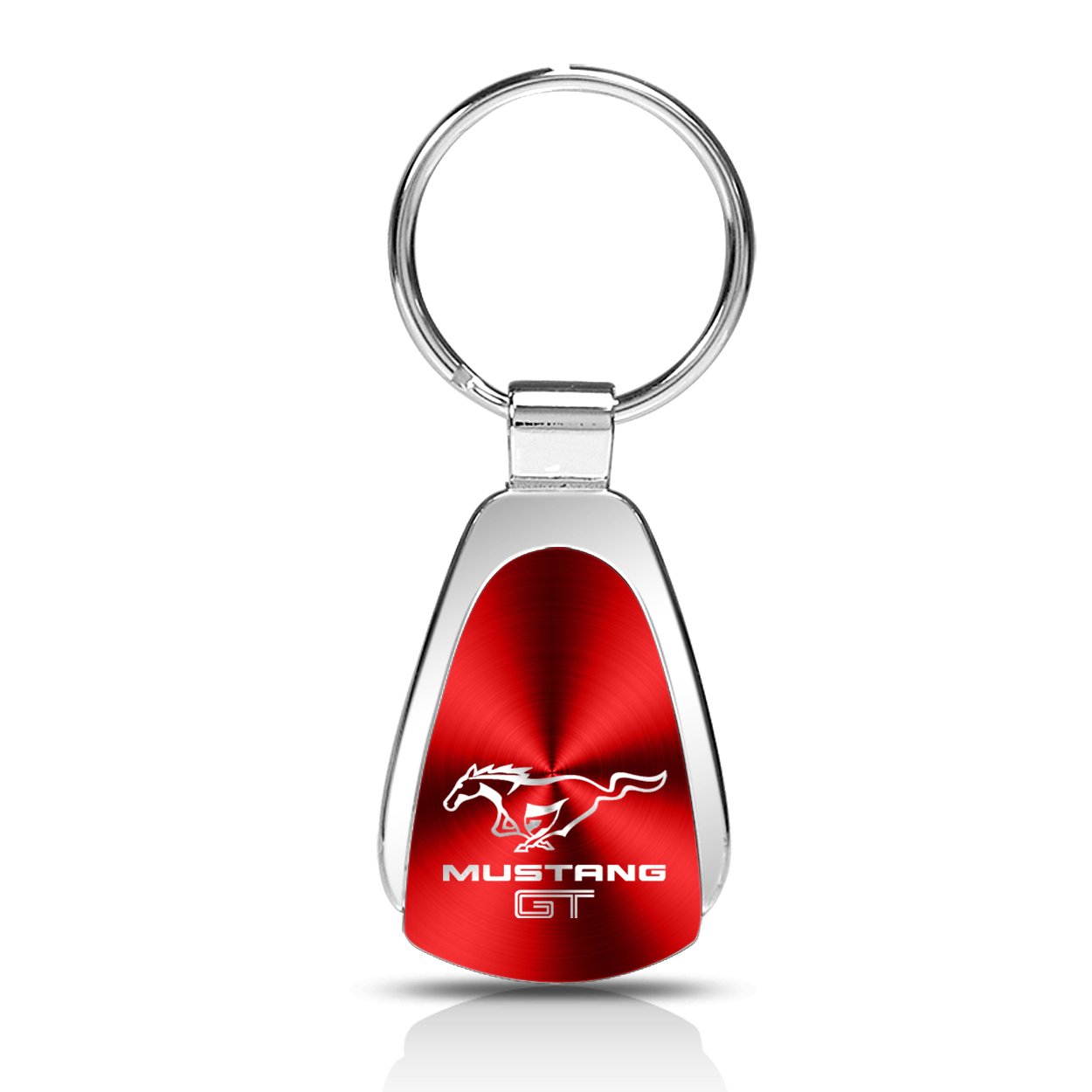 AU-TOMOTIVE GOLD Tear Drop Key Chain for Ford Mustang GT (Red)