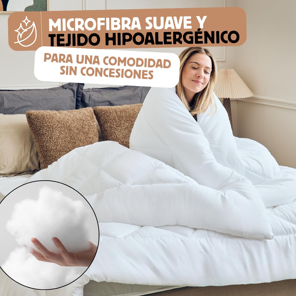 DREAMWAY Edredón Nórdico de Invierno 200x200 cm - Relleno 450 g/m²