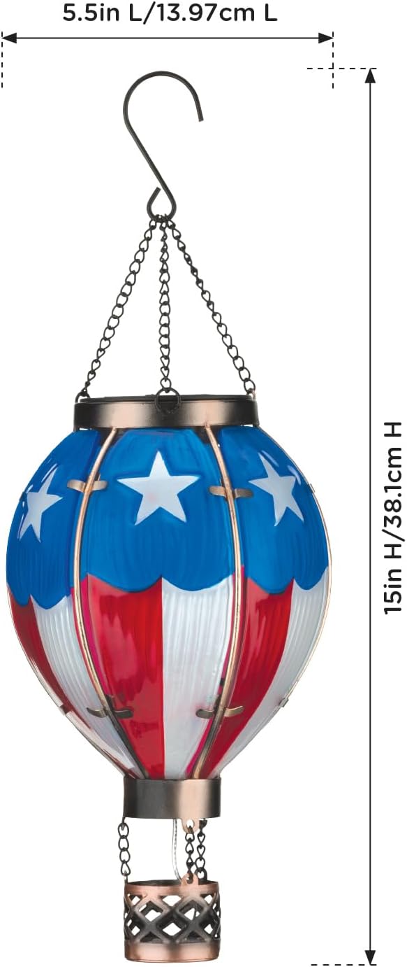 Regal Art & Gift Hot Air Balloon Solar Lantern, Decorative Garden Light image 3