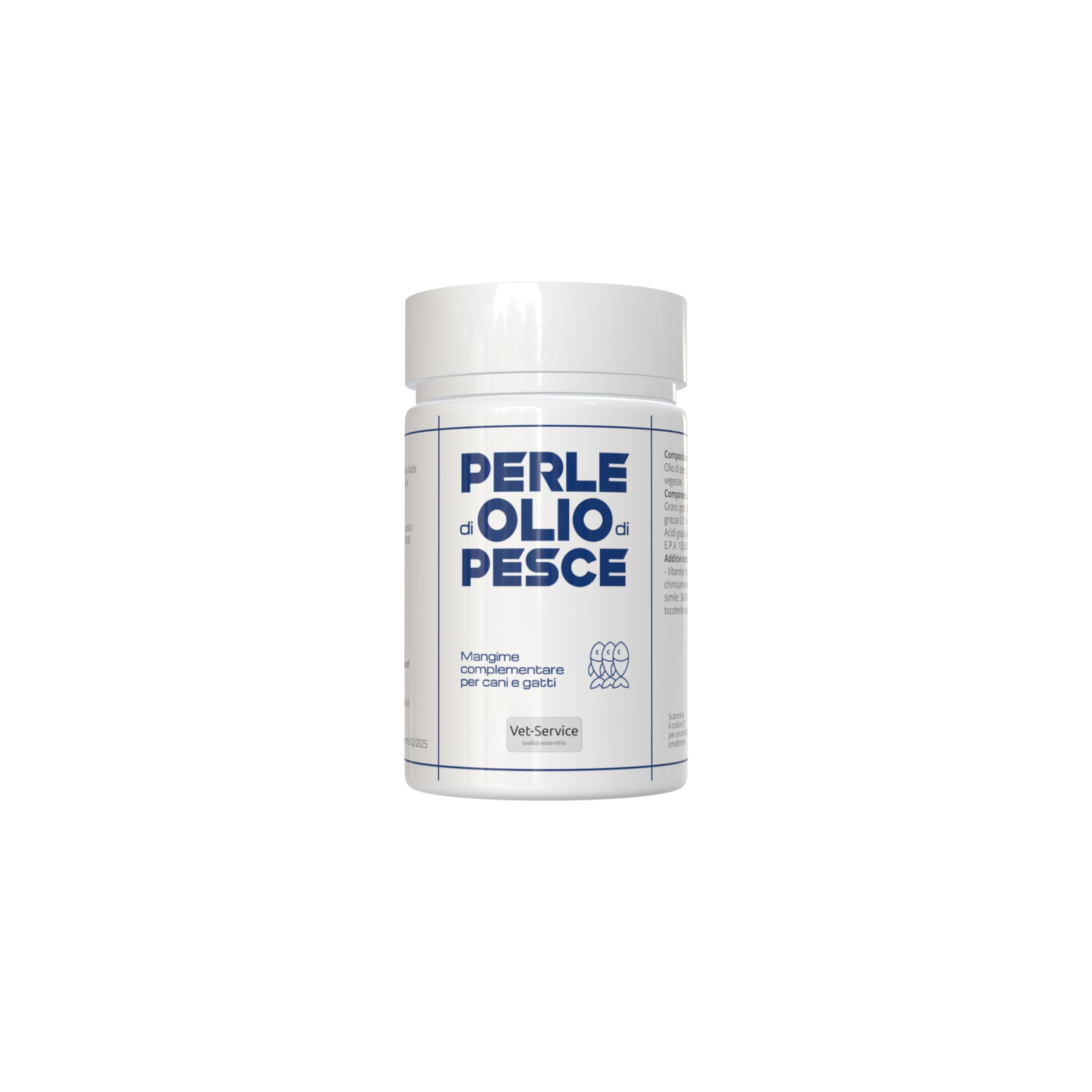 Perle di Olio di Pesce | 100 perle | Integratore per cani e gatti | Acidi grassi Omega-3 (EPA e DHA) per Dermatiti e Pelo Brillante, azione antinfiammatoria per Cute, Cuore, Reni ed Articolazioni