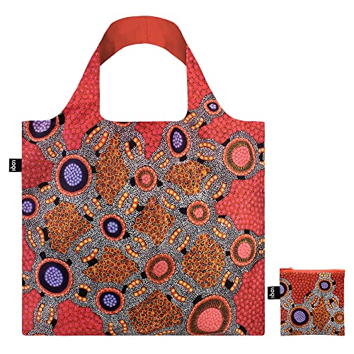 LOQI Jennifer Napaljarri Lewis - Water Dreaming Pink Recycled Bag, Red, 50 x 42 cm - Image 2