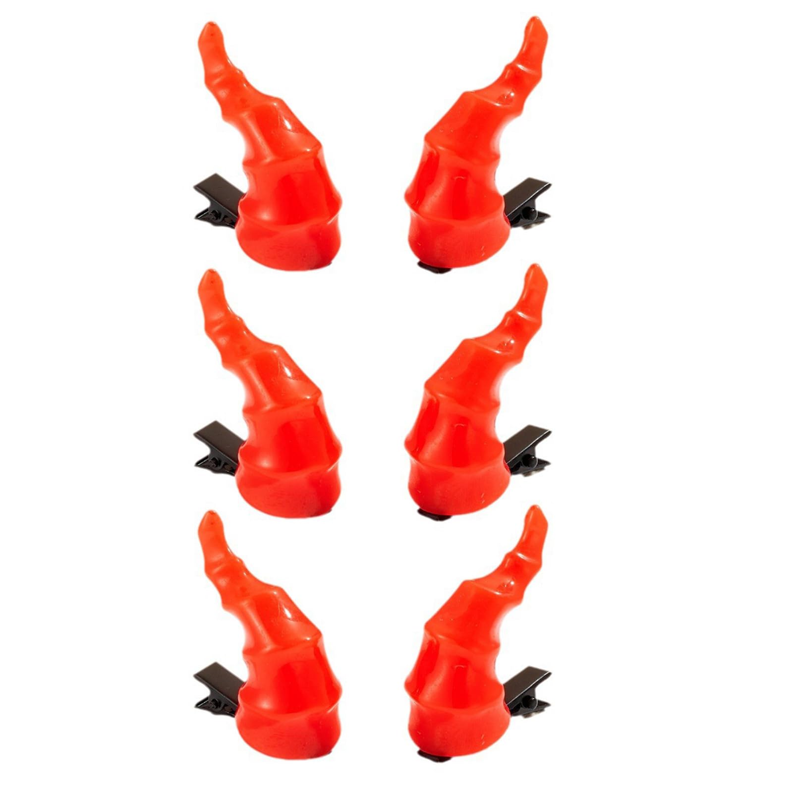 MICFENY 3 Pairs Devil Horn Barrettes For Cosplay Event Anime Costume Dressingup Accessories Nonslip Hair Clip for Roleplay Game