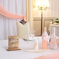 Vista 5 de Chunful 20 números de mesa de madera para boda con base de madera, centros de mesa de boda rústicos para mesas, letrero de número para decoración