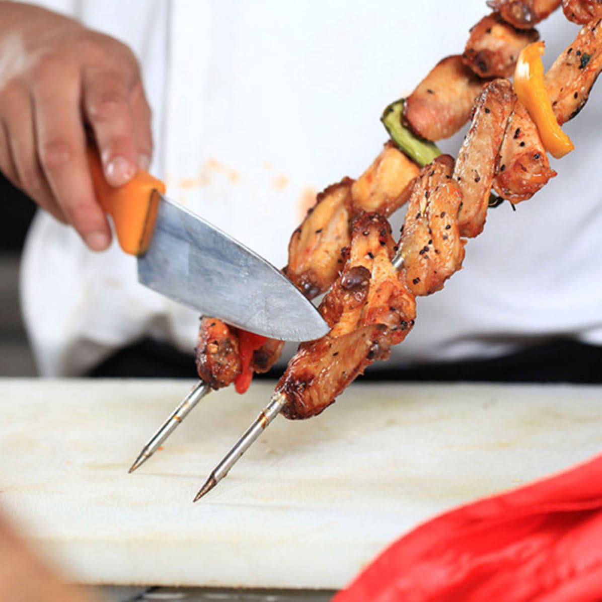 Healeved 100 Unidades Brochetas Redondas de 304 Acero Inoxidable, para Barbacoa