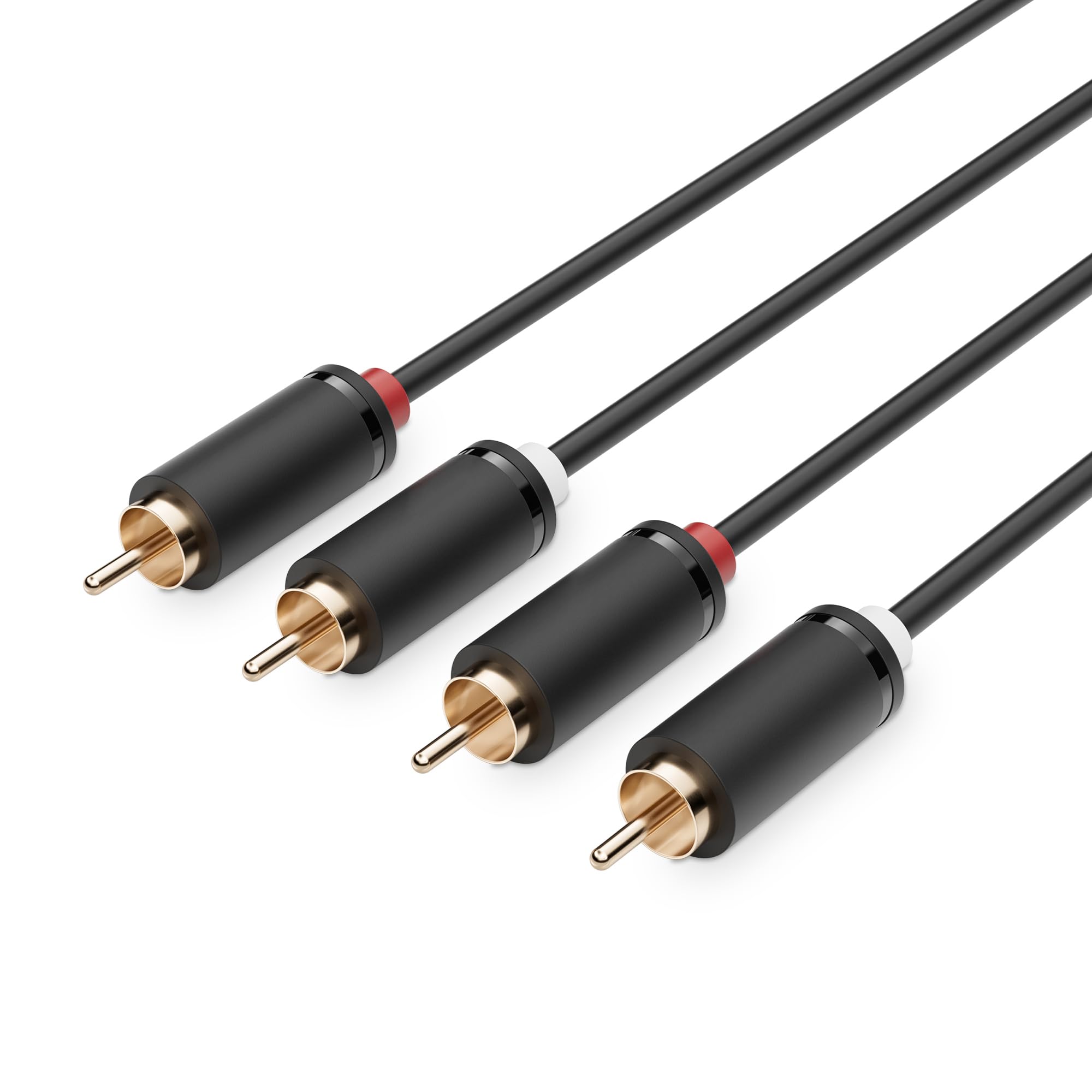 Jasoz - Confezione da 2 cavi RCA da 3 m, da 2 RCA maschio a 2 RCA maschio, cavo audio stereo per Home Theater, HDTV, console di gioco, sistemi Hi-Fi