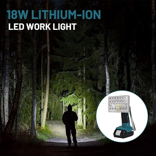 Miniatura 7 de Linterna inalámbrica de 2000LM para batería de iones de litio Makita LXT de 18 V, foco LED recargable con puerto USB, luz de trabajo LED de 9 W para