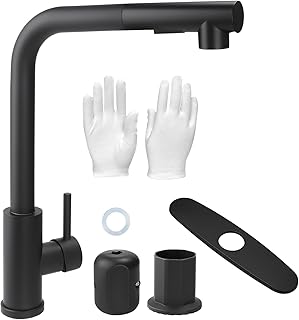 Comprar Grifo Cocina Extraible,Grifos Cocina Fregadero,Torneira Cozinha,Grifos Fregadero Negro Monomando,Mezclador de Fregadero con Caño Flexible,Inoxidable,Fácil Instalación,Grifo Negro Cocina