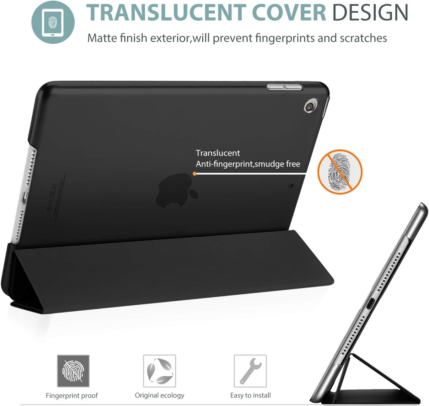 ProCase Smart Case for iPad mini 5th Generation(2019 Model), Lightweight Cover with Auto Sleep/Wake for iPad mini 5 -Black