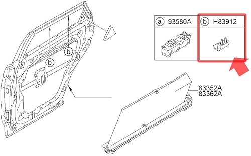 Miniatura 6 de 839122W000 OEM Parasol trasero cortina cortina gancho 4p para 2013 2018 Hyundai Santa Fe Sport
