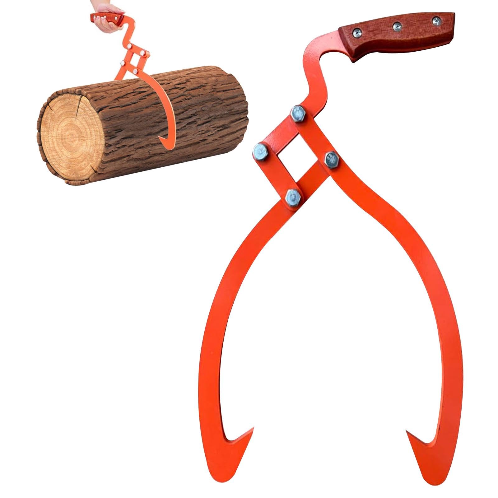 Pilarmuture Pinzas para troncos de 20 pulgadas, gancho de madera resistente con capacidad de carga de manejo de arrastre, pinzas ergonómicas para deslizar, pinzas deslizantes de madera que ahorran