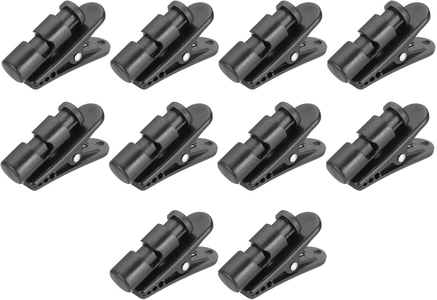PATIKIL 360 Degree Rotate Headphone Wire Clip, Earphone Mount Cable Clothing Clip for Fixing Headset Headphone Earphone Wire Microphone Cord 1.54"x0.45"x0.79" - 10 Pcs (Black)