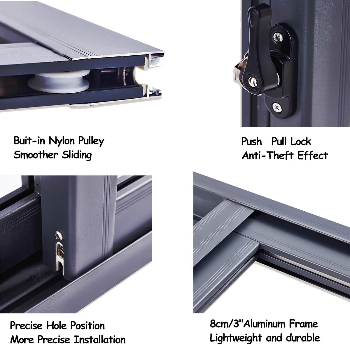 Basement Sliding Window Replacement 35"x24" - Aluminum Ventilation Shed with Tempered Glass & Screen for Chicken Coop, Playhouse, Garage - Durable White Design