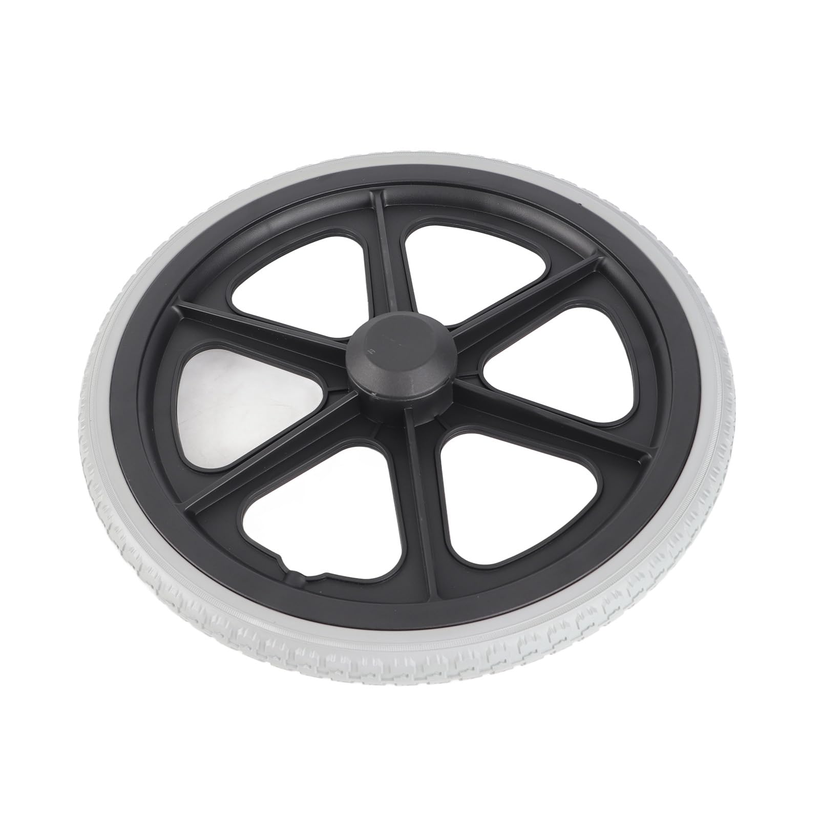Rueda para silla de ruedas, repuesto trasero Manual, rueda de neumático de espuma de poliuretano sólida negra de 14 pulgadas