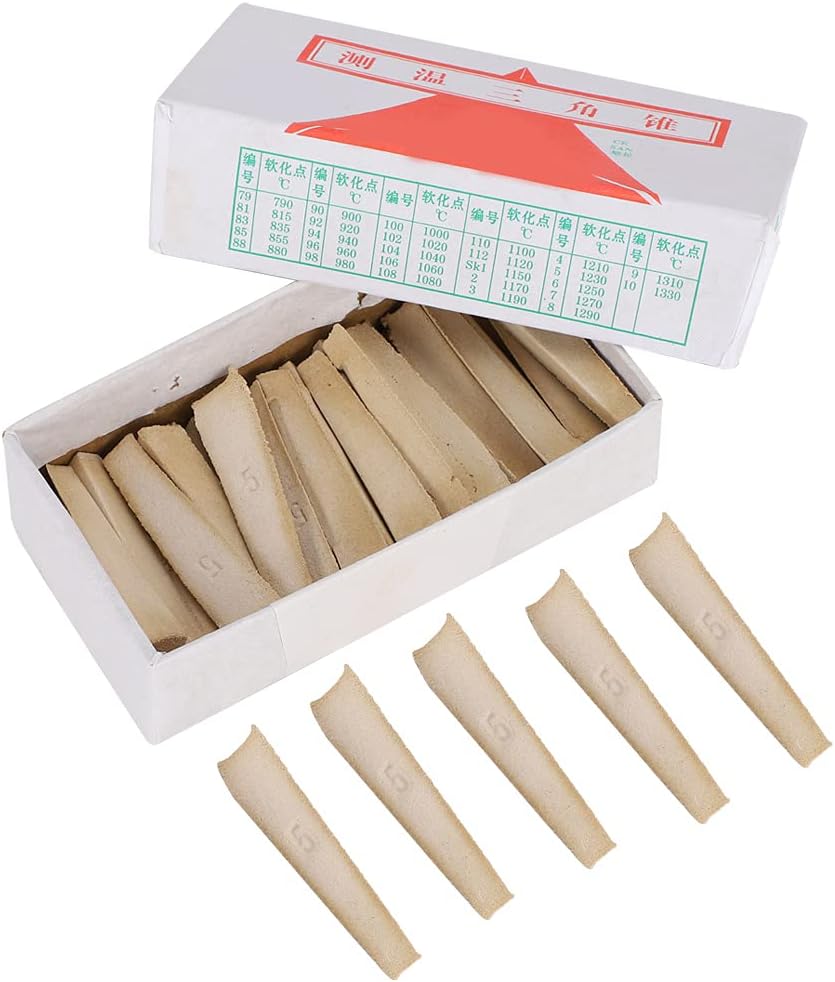 QANYEGN 1230℃ Pyrometric Cones, Temperature Measuring Cone, Ceramic Kiln Temperature Measuring Accessory for Ceramic Craft Kiln