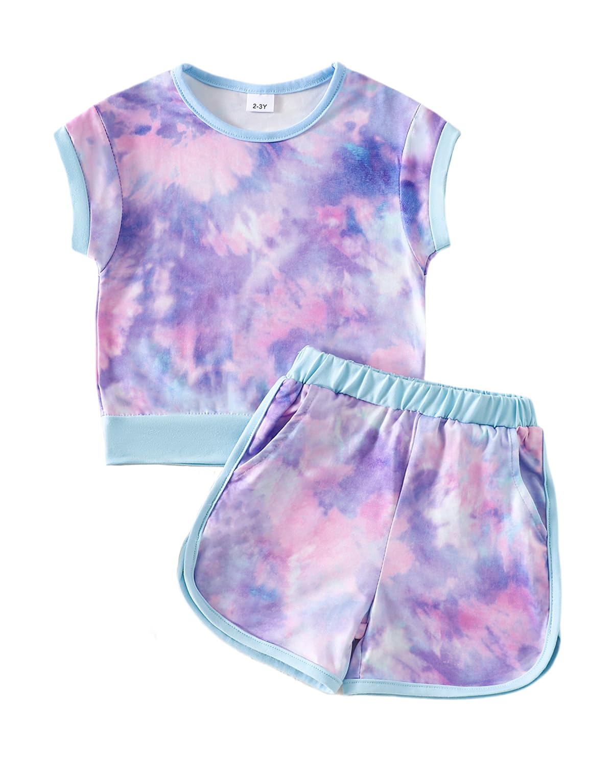 FishingDino Mädchen Kleidung Sommer Set Gr 92-116, Ärmelloses Color-Block Jogginganzug Sport Outfit, 2-teilige Kinderkleidung Mädchen für aktives Spielen