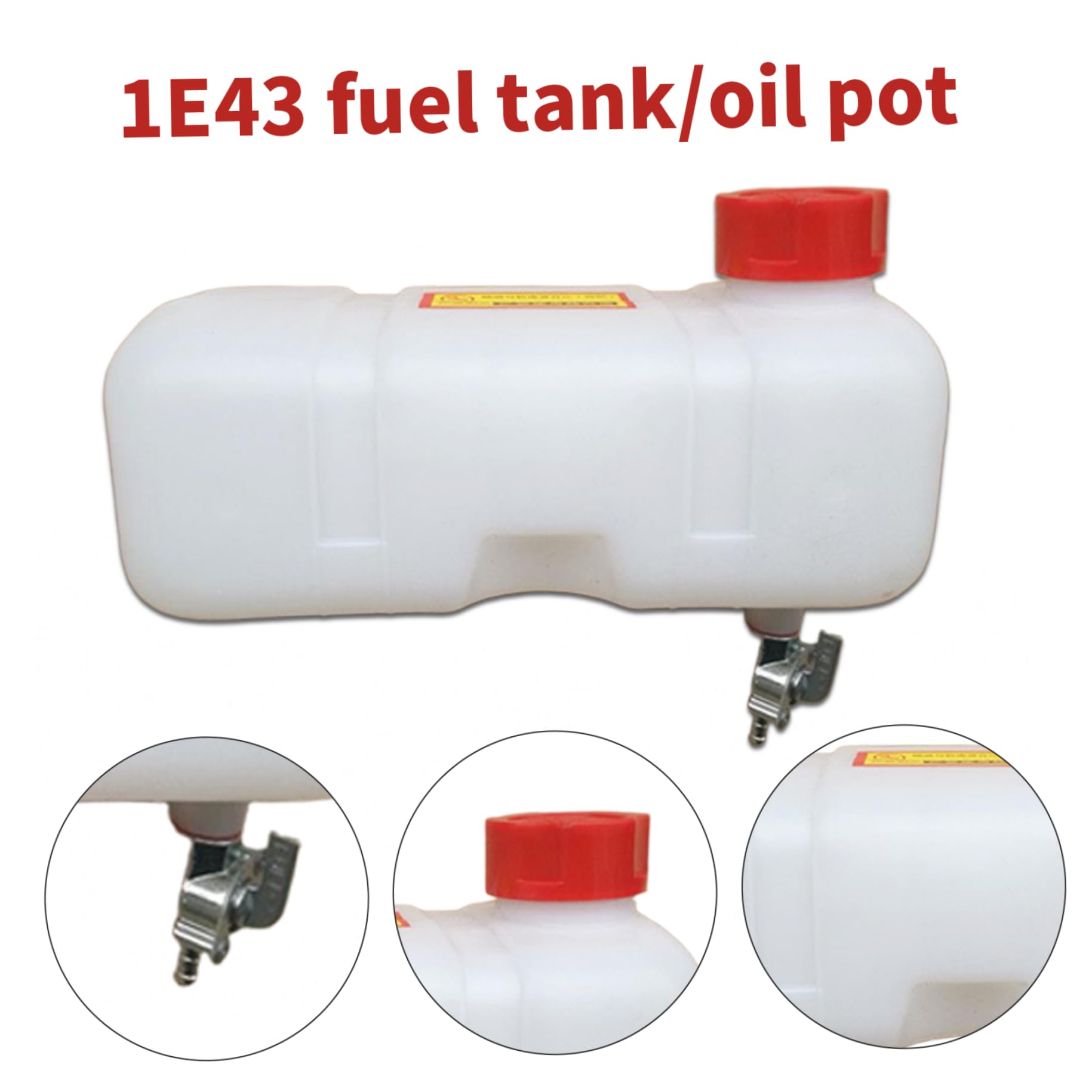 Tanque de gas de combustible, Caddy de combustible con tubería de petróleo y boquilla de petróleo, tanque de combustible diesel del tanque de gasolina del césped se aplica al 1E43F/